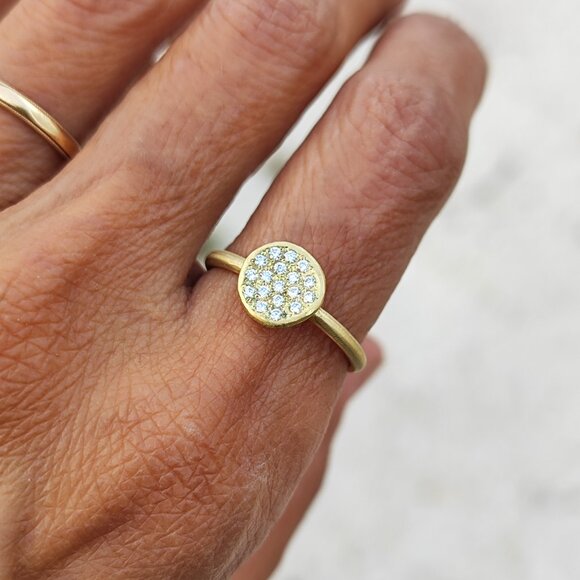 Engagement ring. 14K Yellow gold ring with 0.18ct Diamonds. UNIQUE beautiful - Picture 10 of 11